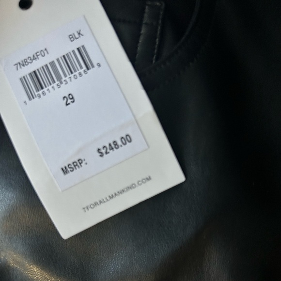 NWT 7 For All Mankind Leather Flares - Picture 3 of 5